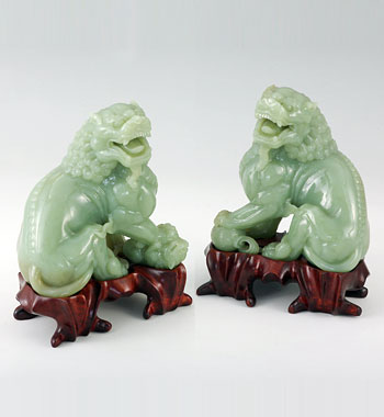 黃玉《對獅》